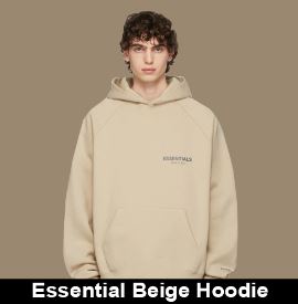 essentials beige hoodie