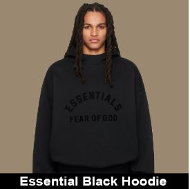 essentials black hoodie