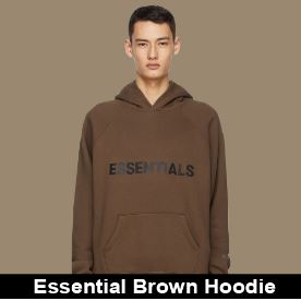 essentials brown hoodie