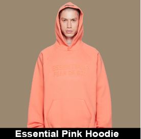essentials pink hoodie